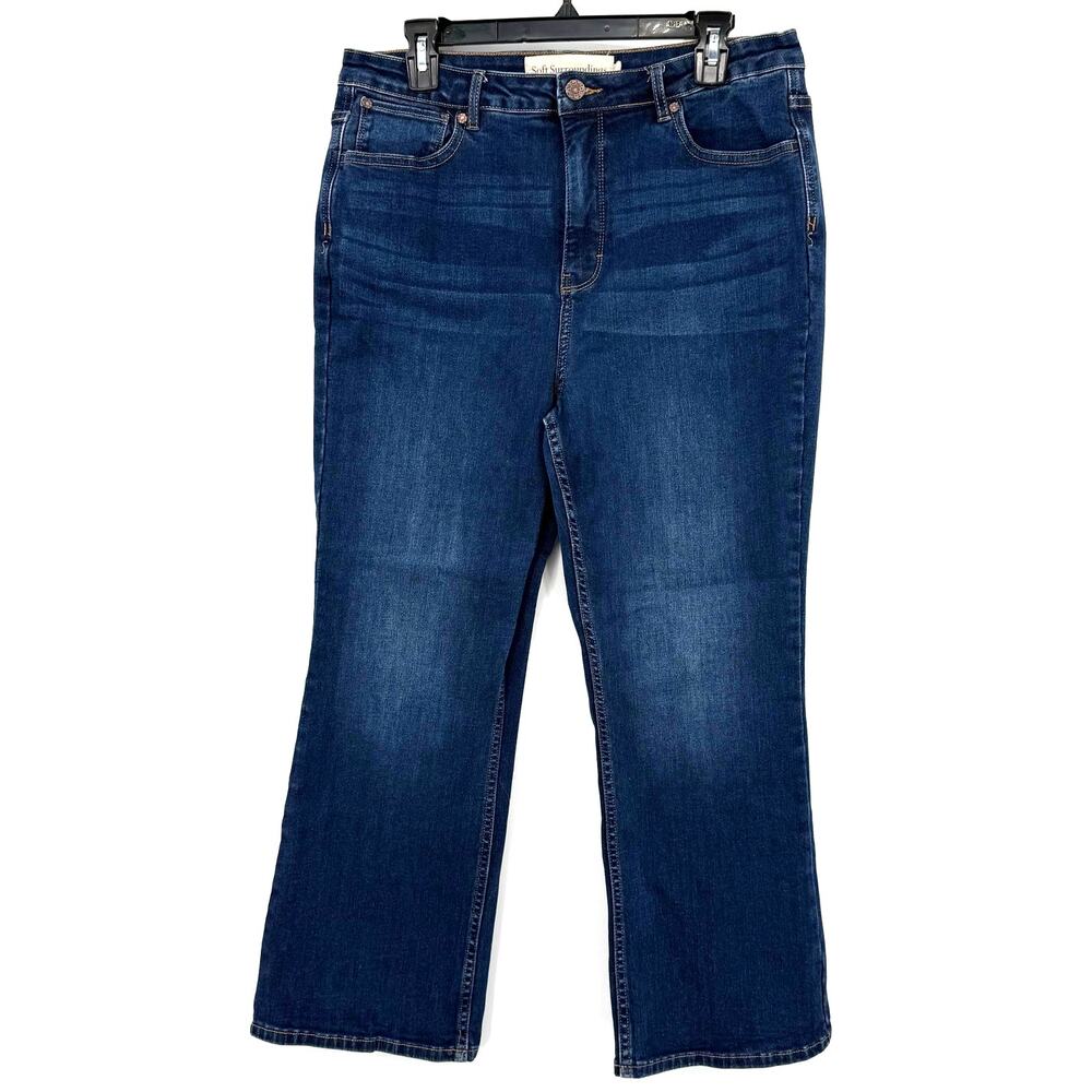 Soft Surroundings Size 14 Bootcut Style Blue Jeans Denim Pants Darker Wash
